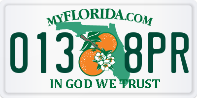FL license plate 0138PR