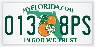 FL license plate 0138PS
