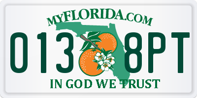 FL license plate 0138PT