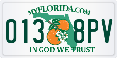 FL license plate 0138PV