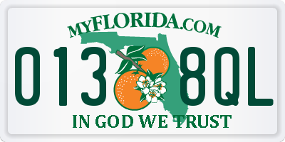 FL license plate 0138QL