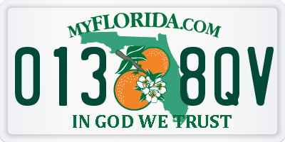 FL license plate 0138QV