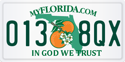 FL license plate 0138QX