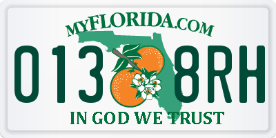 FL license plate 0138RH