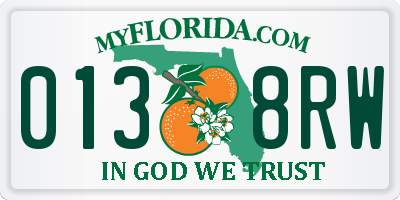 FL license plate 0138RW