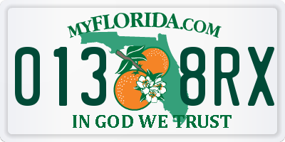 FL license plate 0138RX