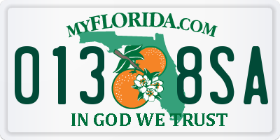 FL license plate 0138SA