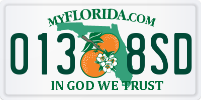 FL license plate 0138SD