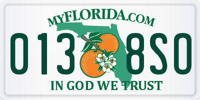 FL license plate 0138SO
