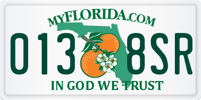 FL license plate 0138SR