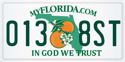 FL license plate 0138ST