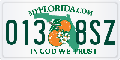 FL license plate 0138SZ
