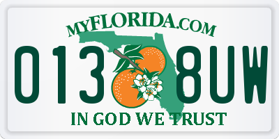 FL license plate 0138UW