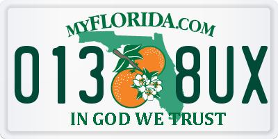 FL license plate 0138UX