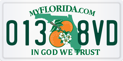 FL license plate 0138VD
