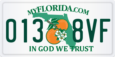 FL license plate 0138VF