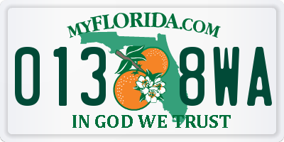 FL license plate 0138WA