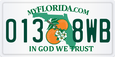 FL license plate 0138WB