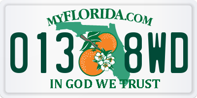 FL license plate 0138WD