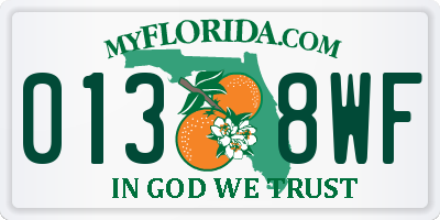 FL license plate 0138WF