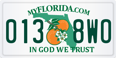 FL license plate 0138WO