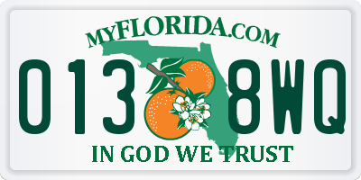 FL license plate 0138WQ