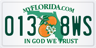 FL license plate 0138WS