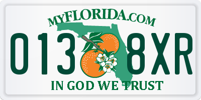 FL license plate 0138XR