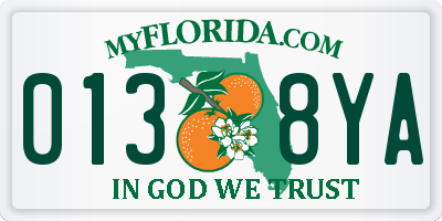 FL license plate 0138YA