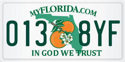 FL license plate 0138YF