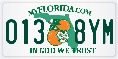FL license plate 0138YM