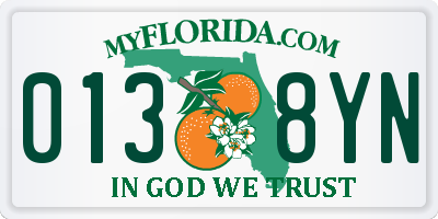FL license plate 0138YN