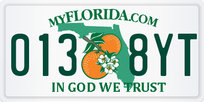 FL license plate 0138YT