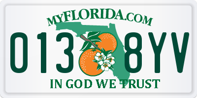 FL license plate 0138YV