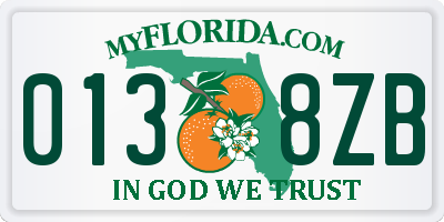 FL license plate 0138ZB