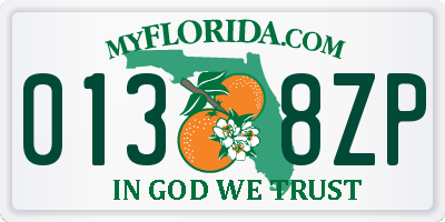 FL license plate 0138ZP
