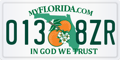 FL license plate 0138ZR
