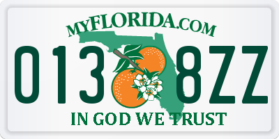 FL license plate 0138ZZ