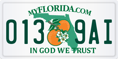 FL license plate 0139AI