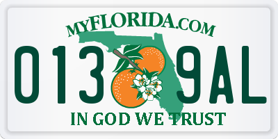 FL license plate 0139AL
