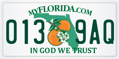 FL license plate 0139AQ