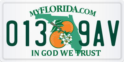 FL license plate 0139AV