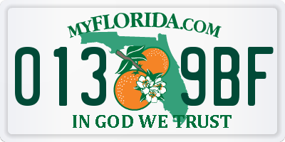FL license plate 0139BF