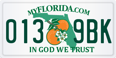 FL license plate 0139BK