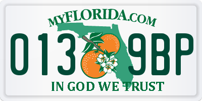 FL license plate 0139BP