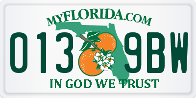 FL license plate 0139BW