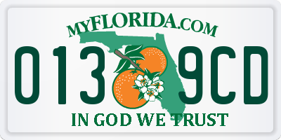 FL license plate 0139CD