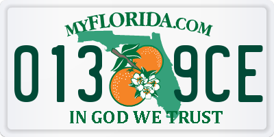 FL license plate 0139CE
