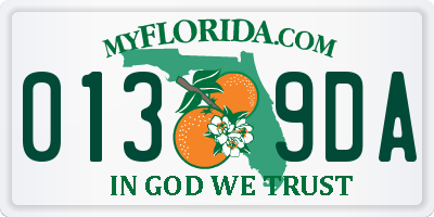 FL license plate 0139DA