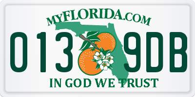 FL license plate 0139DB